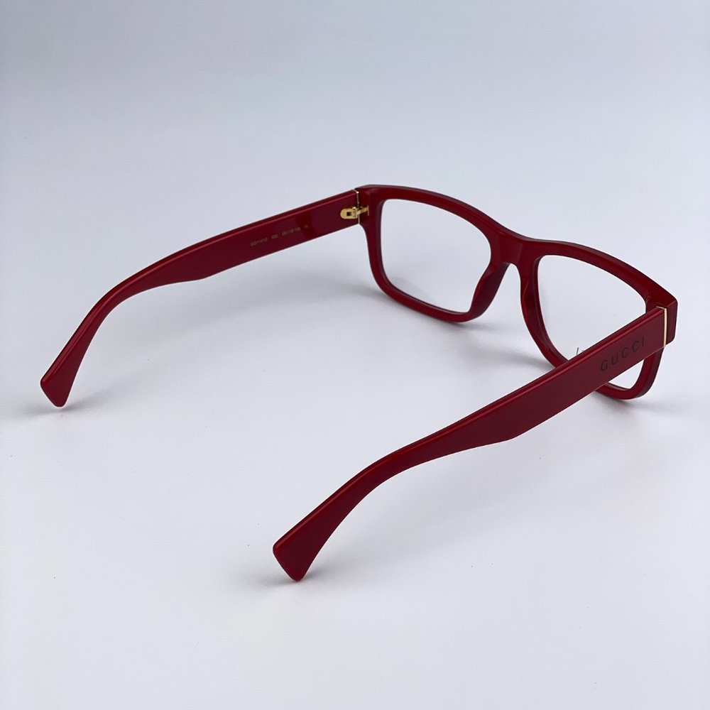 🔥  Gucci GG1141O 006 Eyeglasses Red Square Men - Picture 7 of 10